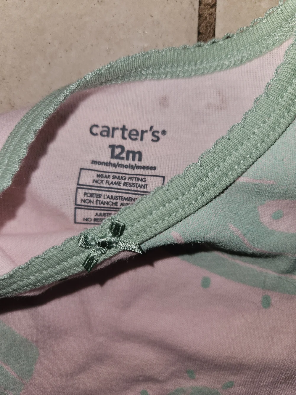 Carter's Pink & Mint Cactus Two-Piece Pajama Set
